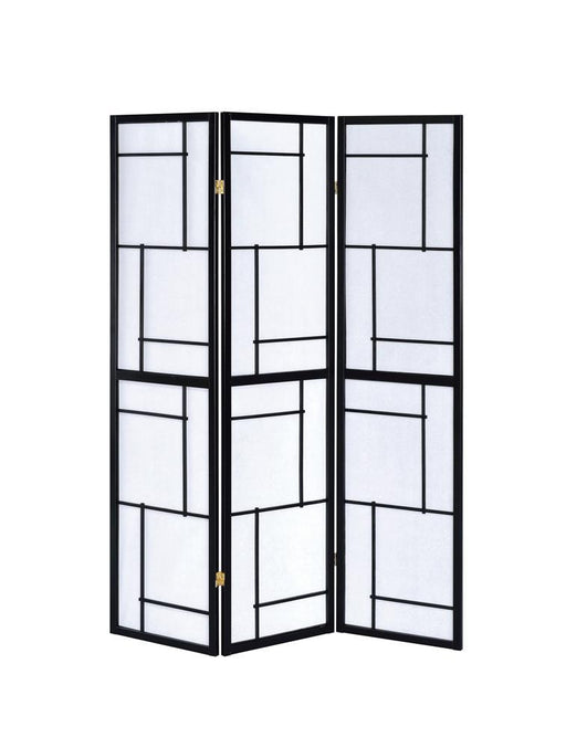 Damis 3-panel Folding Floor Screen Black and White - imattress & ifurniture (FL)