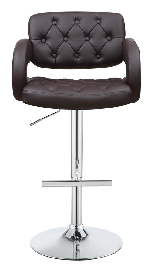 Brandi Adjustable Bar Stool Chrome and Brown - imattress & ifurniture (FL)