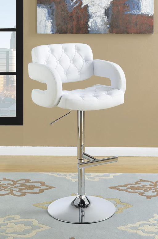 Brandi Adjustable Bar Stool Chrome and White - imattress & ifurniture (FL)