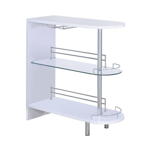 Adolfo 3-tier Bar Table Glossy White and Clear - imattress & ifurniture (FL)