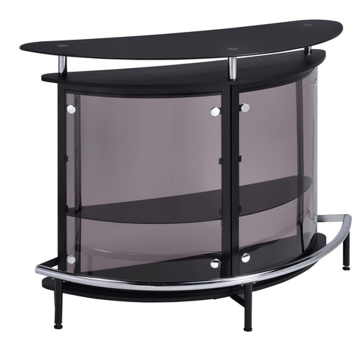 Amarillo 2-tier Bar Unit Black and Chrome - imattress & ifurniture (FL)