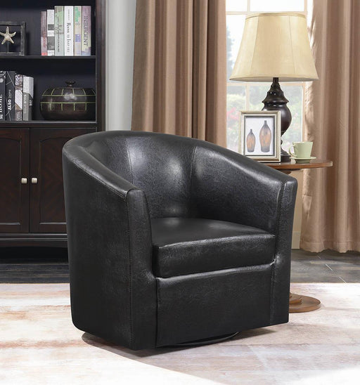 Turner Upholstery Sloped Arm Accent Swivel Chair Dark Brown - imattress & ifurniture (FL)