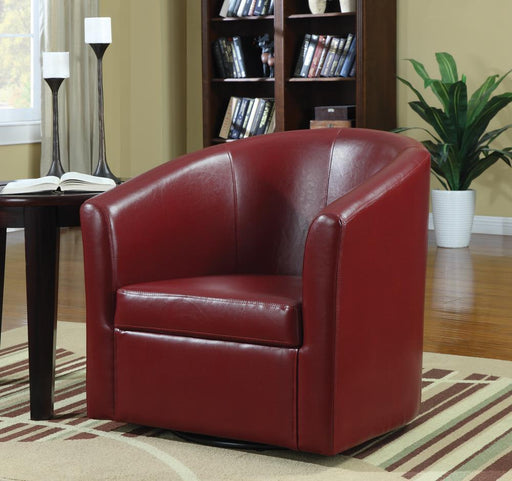 Turner Upholstery Sloped Arm Accent Swivel Chair Red - imattress & ifurniture (FL)