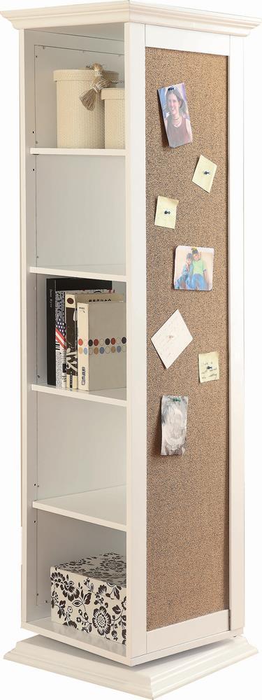 Robinsons Swivel Accent Cabinet with Cork Board White - imattress & ifurniture (FL)