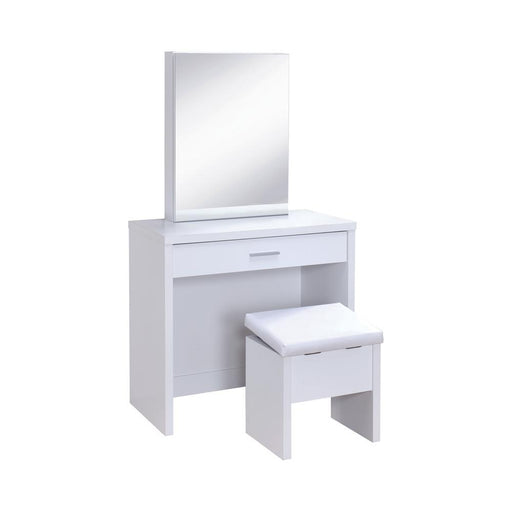 Harvey 2-piece Vanity Set with Lift-Top Stool White - imattress & ifurniture (FL)