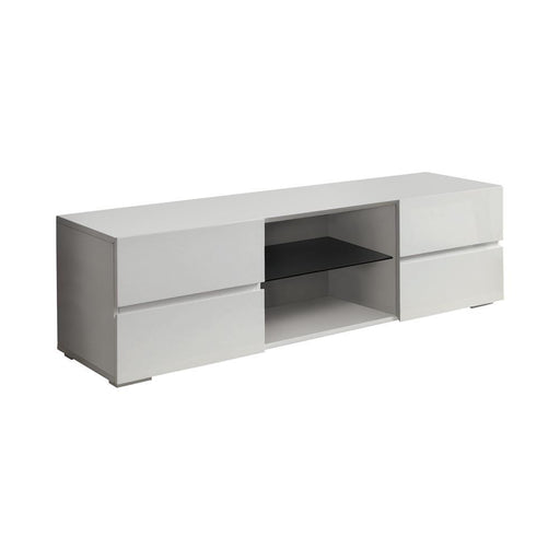 Galvin 4-drawer TV Console Glossy White - imattress & ifurniture (FL)