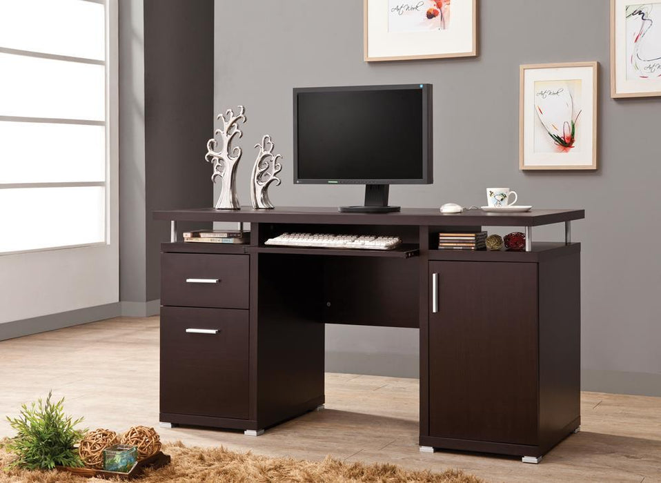 Tracy 2-drawer Computer Desk Cappuccino - imattress & ifurniture (FL)