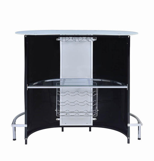 Lacewing 1-shelf Bar Unit Glossy Black and White - imattress & ifurniture (FL)