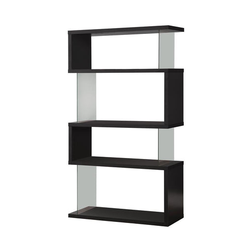 Emelle 4-tier Bookcase Black and Clear - imattress & ifurniture (FL)