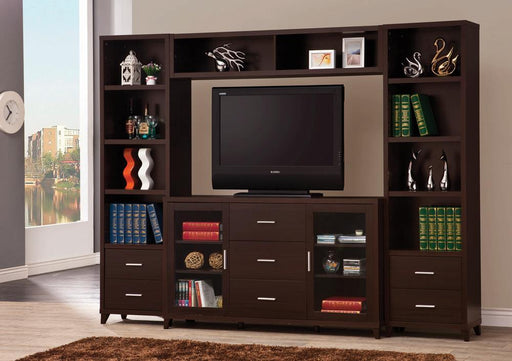 Lewes 2-door TV Stand with Adjustable Shelves Cappuccino - imattress & ifurniture (FL)