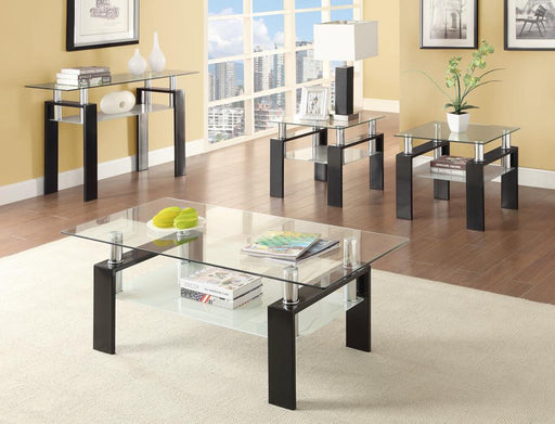 Dyer Tempered Glass End Table with Shelf Black - imattress & ifurniture (FL)