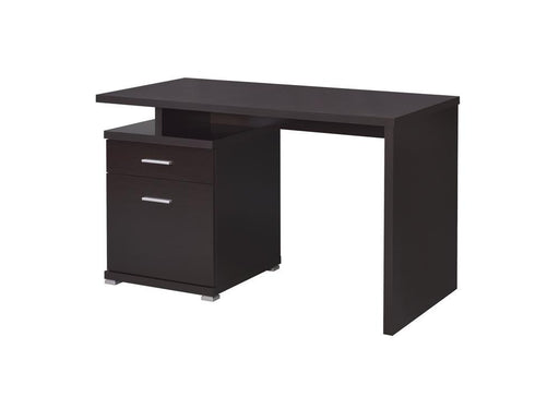 Irving 2-drawer Office Desk with Cabinet Cappuccino - imattress & ifurniture (FL)