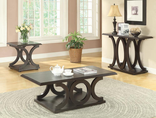 Shelly C-shaped Base Coffee Table Cappuccino - imattress & ifurniture (FL)