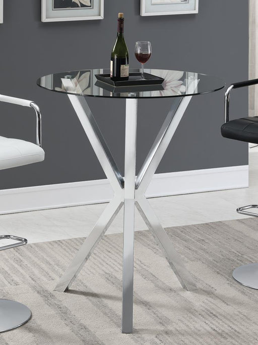 Denali Round Glass Top Bar Table Chrome - imattress & ifurniture (FL)