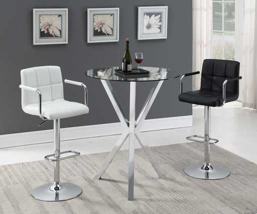 Palomar Adjustable Height Bar Stool White and Chrome - imattress & ifurniture (FL)