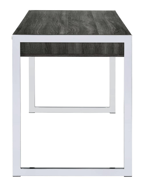 Wallice 2-drawer Writing Desk Weathered Grey and Chrome - imattress & ifurniture (FL)