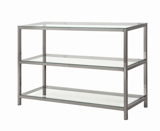 Trini Sofa Table with Glass Shelf Black Nickel - imattress & ifurniture (FL)