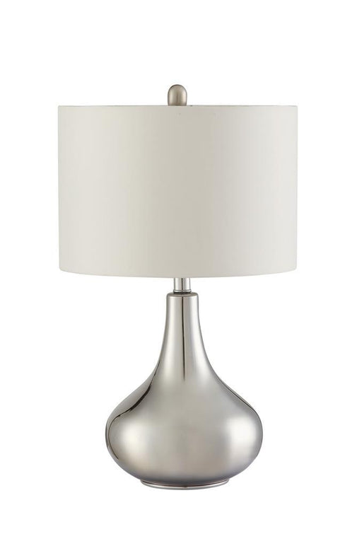 Junko Drum Shade Table Lamp Chrome and White - imattress & ifurniture (FL)