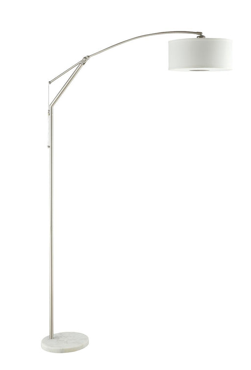 Moniz Adjustable Arched Arm Floor Lamp Chrome and White - imattress & ifurniture (FL)