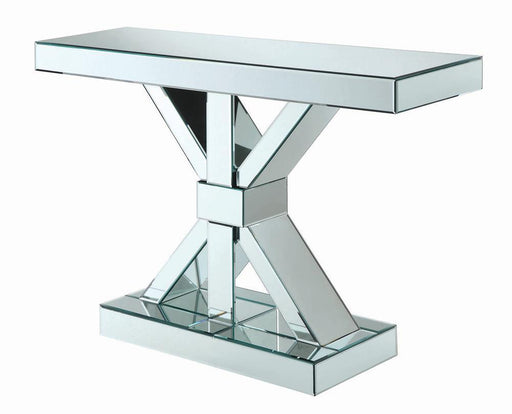 Lurlynn X-shaped Base Console Table Clear Mirror - imattress & ifurniture (FL)