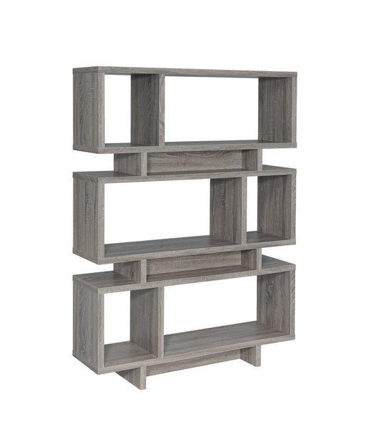 Reid 3-tier Geometric Bookcase Weathered Grey - imattress & ifurniture (FL)