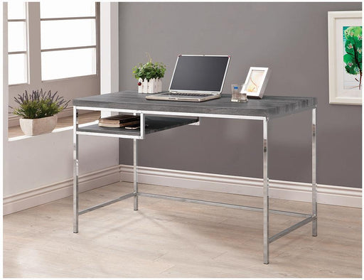 Kravitz Rectangular Writing Desk Weathered Grey and Chrome - imattress & ifurniture (FL)