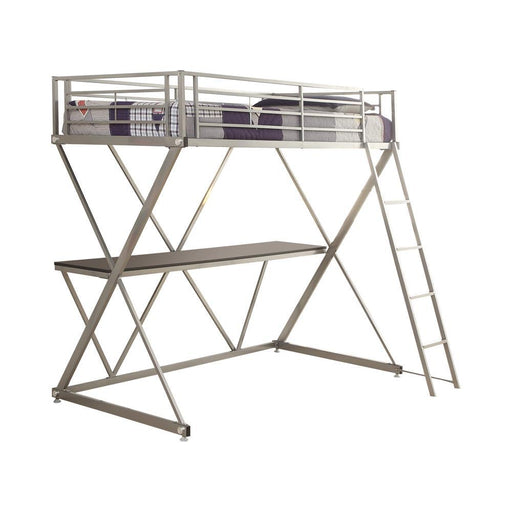 Hyde Twin Workstation Loft Bed Silver - imattress & ifurniture (FL)