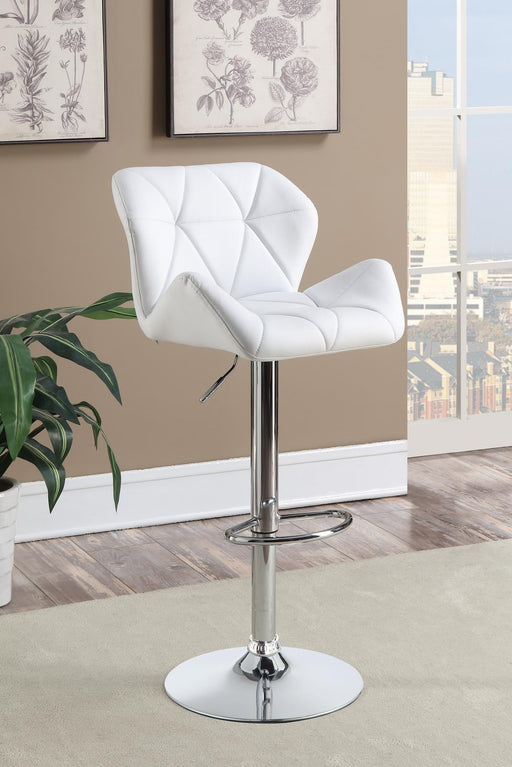 Berrington Adjustable Bar Stools Chrome and White (Set of 2) - imattress & ifurniture (FL)