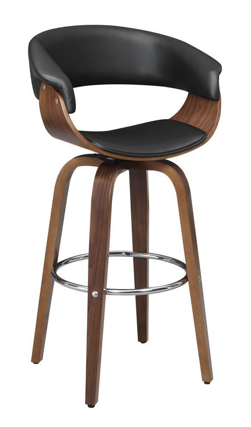 Zion Upholstered Swivel Bar Stool Walnut and Black - imattress & ifurniture (FL)