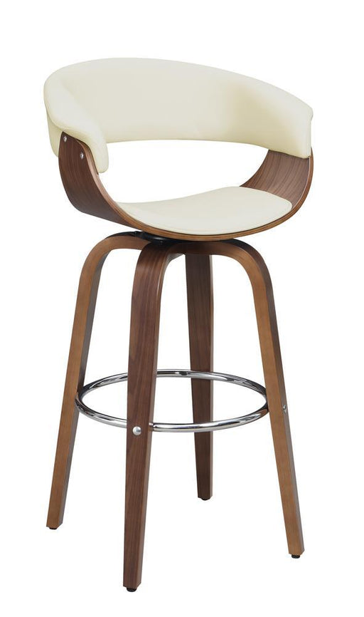 Zion Upholstered Swivel Bar Stool Walnut and Ecru - imattress & ifurniture (FL)