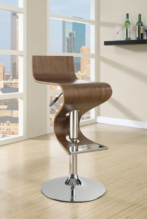 Covina Adjustable Bar Stool Walnut and Chrome - imattress & ifurniture (FL)