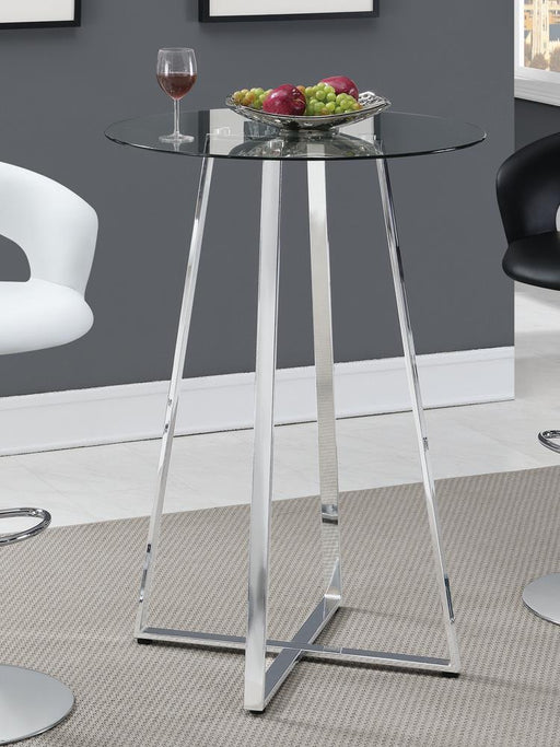 Zanella Glass Top Bar Table Chrome - imattress & ifurniture (FL)