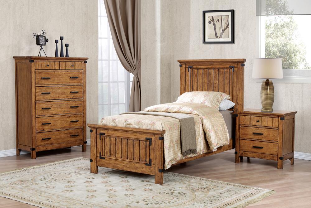 Brenner Twin Panel Bed Rustic Honey - imattress & ifurniture (FL)