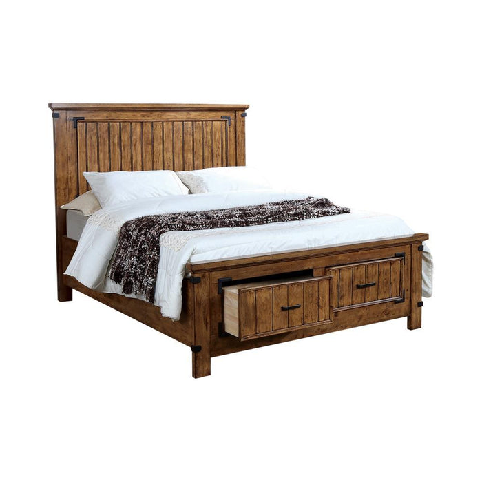 Brenner Eastern King Storage Bed Rustic Honey - imattress & ifurniture (FL)