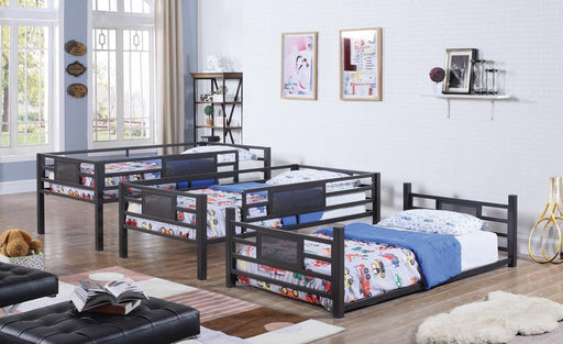 Rogen Twin Triple Bunk Bed Dark Bronze - imattress & ifurniture (FL)