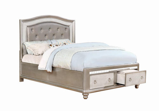 Bling Game Upholstered Storage Eastern King Bed Metallic Platinum - imattress & ifurniture (FL)