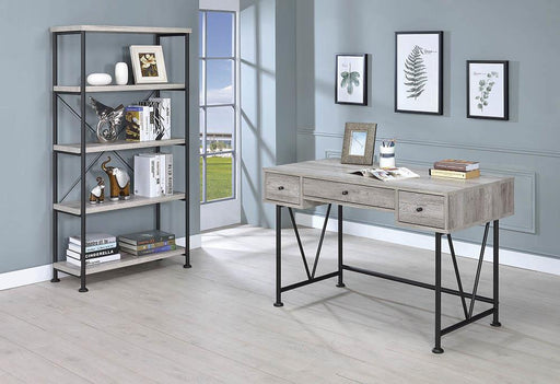 Analiese 4-shelf Bookcase Grey Driftwood - imattress & ifurniture (FL)