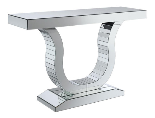 Saanvi Console Table with U-shaped Base Clear Mirror - imattress & ifurniture (FL)