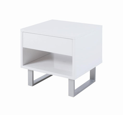 Atchison 1-drawer End Table High Glossy White - imattress & ifurniture (FL)