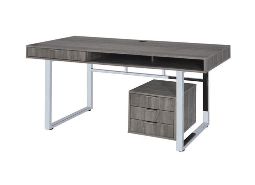 Whitman 4-drawer Writing Desk Weathered Grey - imattress & ifurniture (FL)