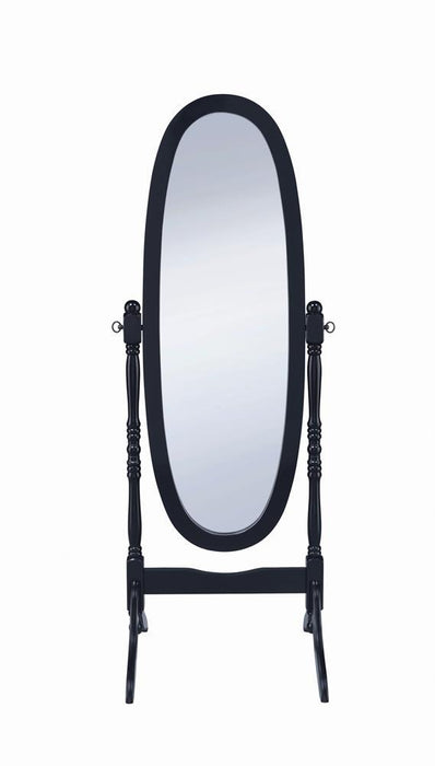 Cabot Rectangular Cheval Mirror with Arched Top Black - imattress & ifurniture (FL)