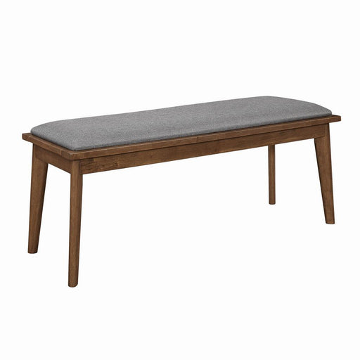 Alfredo Upholstered Dining Bench Grey and Natural Walnut - imattress & ifurniture (FL)