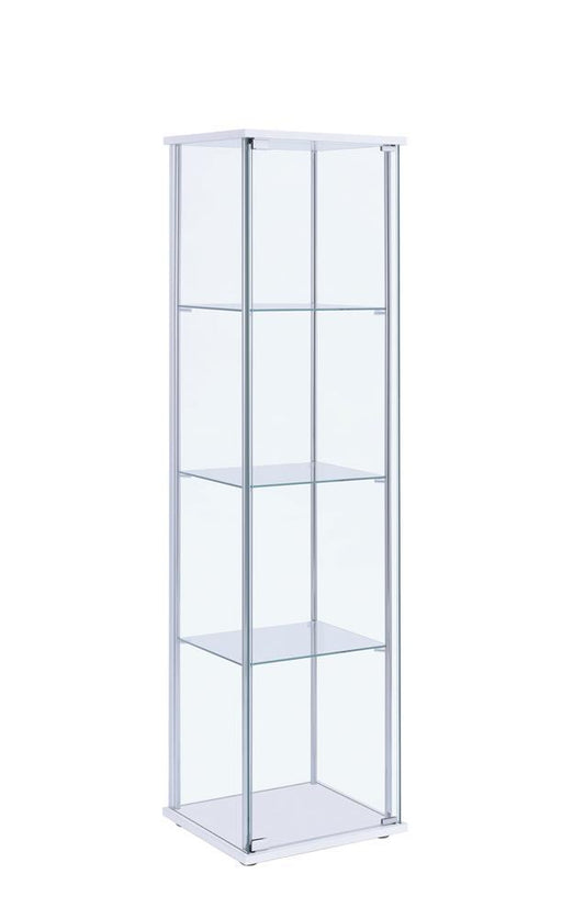 Bellatrix Rectangular 4-shelf Curio Cabinet White and Clear - imattress & ifurniture (FL)