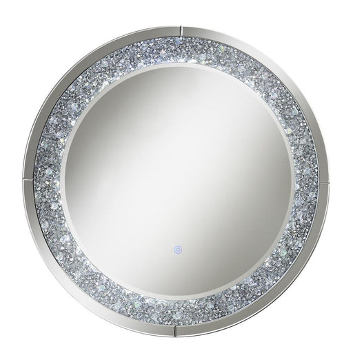 Lixue Round Wall Mirror with LED Lighting Silver - imattress & ifurniture (FL)