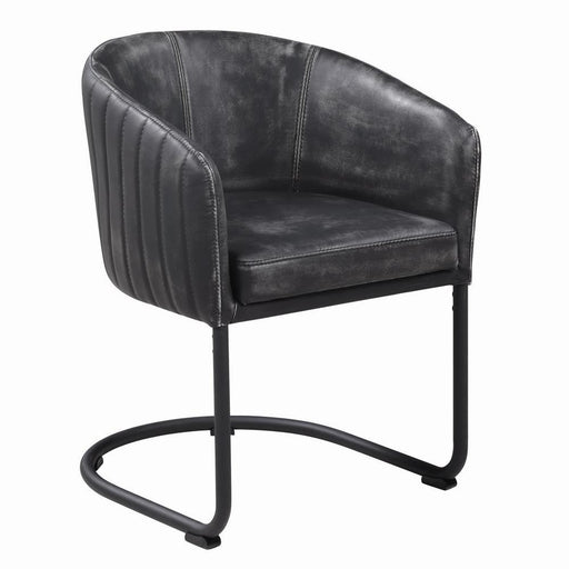 Banner Upholstered Dining Chair Anthracite and Matte Black - imattress & ifurniture (FL)