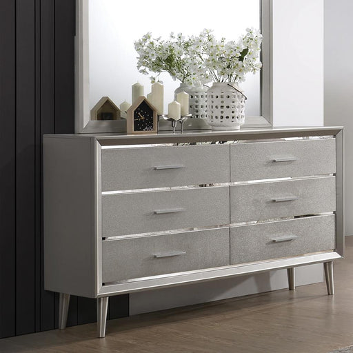 Ramon 6-drawer Dresser Metallic Sterling - imattress & ifurniture (FL)