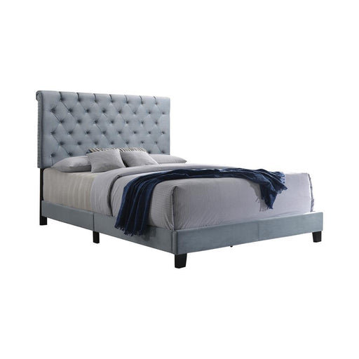 Warner Eastern King Upholstered Bed Slate Blue - imattress & ifurniture (FL)