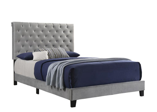 Warner Queen Upholstered Bed Grey - imattress & ifurniture (FL)