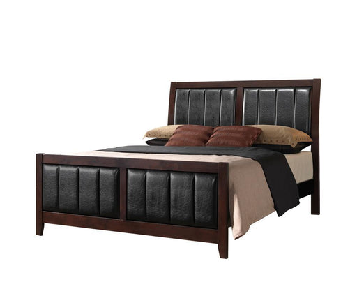 Carlton Full Upholstered Panel Bed Cappuccino and Black - imattress & ifurniture (FL)