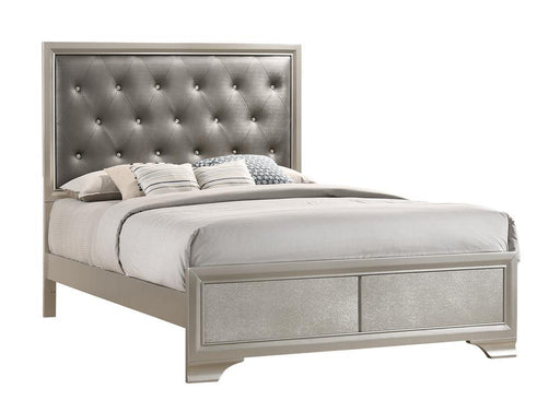 Salford Queen Panel Bed Metallic Sterling and Charcoal Grey - imattress & ifurniture (FL)